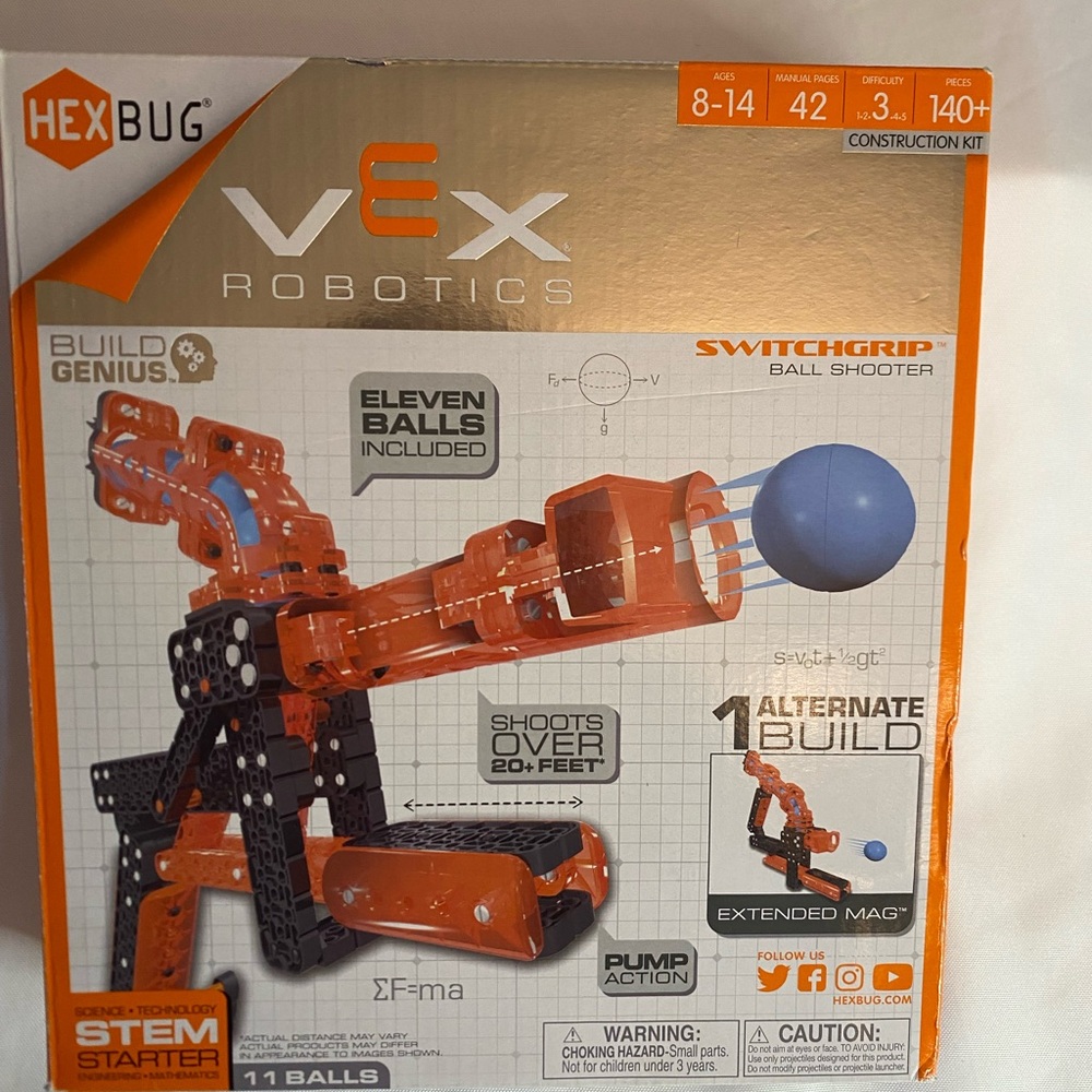 Hex Bug VEX robotics ages 8 to 14 switch grip ball shooter new in box